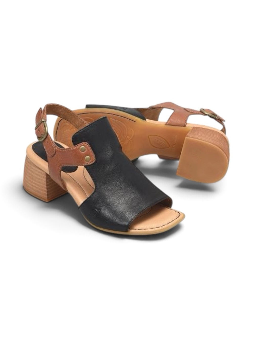 NEW Born Sylvie Leather Peep Toe Slingback Heeled Sandals 9M